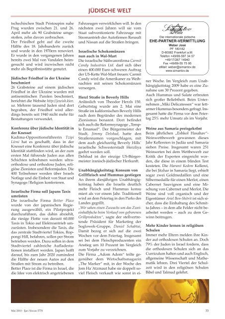 Mai 2010 als pdf herunterladen - Israelitische Kultusgemeinde Wien
