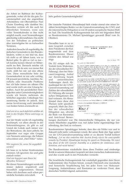 'Die Gemeinde' November 2009 als pdf herunterladen - Israelitische ...