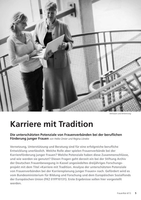 Karriere mit Tradition - Archiv der deutschen Frauenbewegung
