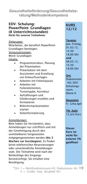 WEITERBILDUNG JAHRESPROGRAMM - AGAPLESION DIAKONIE ...