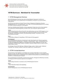 VSTM-Seminare - Merkblatt für Veranstalter