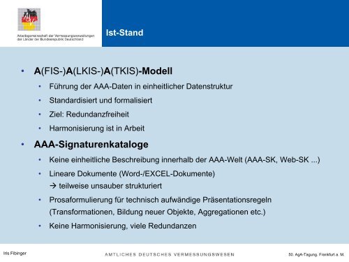 Formalisierung der AAA-Signaturenkataloge