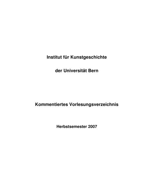 Institut fÃ¼r Kunstgeschichte der UniversitÃ¤t Bern Kommentiertes ...