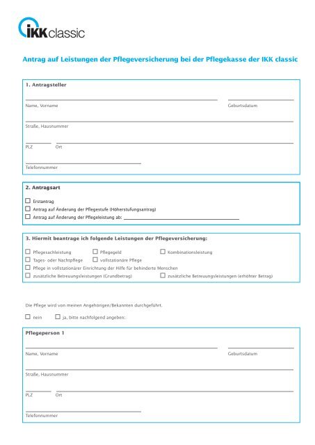 Vollmacht Vorlage Krankenkasse Ikk