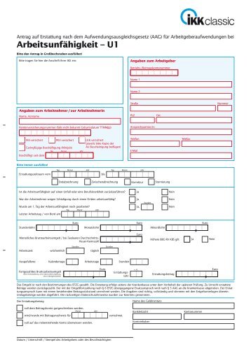 ArbeitsunfÃ¤higkeit â U1 - IKK classic