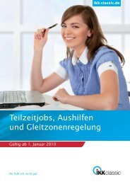 Teilzeitjobs, Aushilfen und Gleitzonenregelung - IKK classic