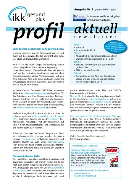 ikkprofil - newsletter - IKK gesund plus