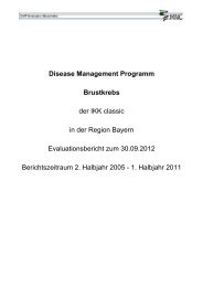 Evaluationsbericht zum DMP Brustkrebs fÃ¼r Bayern - IKK classic