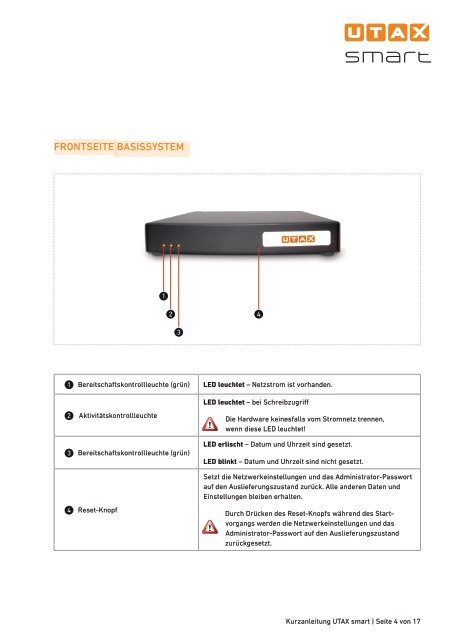 Kurzanleitung UTAX smart