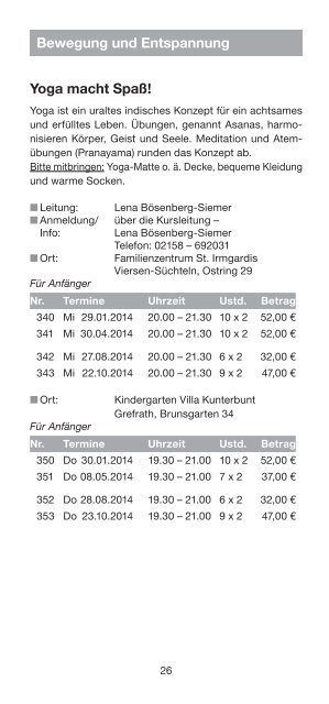 Kursprogramm 2014 - DRK Kreisverband Viersen e.V.