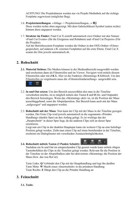 Final Cut Pro X Kurzanleitung