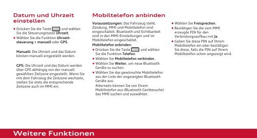 Kurzanleitung A3 Cabriolet - PDF (1 MB) - Audi