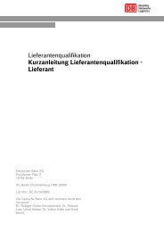 Kurzanleitung Lieferantenqualifizierung - Deutsche Bahn AG