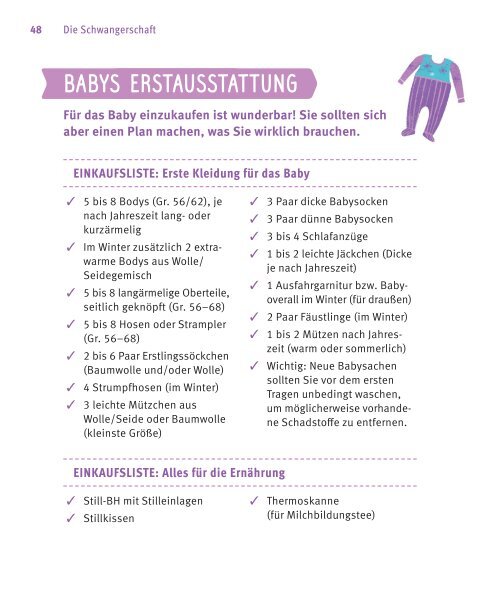Checkliste Erstausstattung Baby