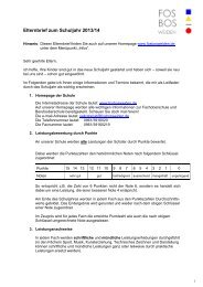 Elternbrief zum Schuljahr 2013 / 2014 - FOS BOS Weiden