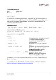 CBS: Online-Statistik - GBV