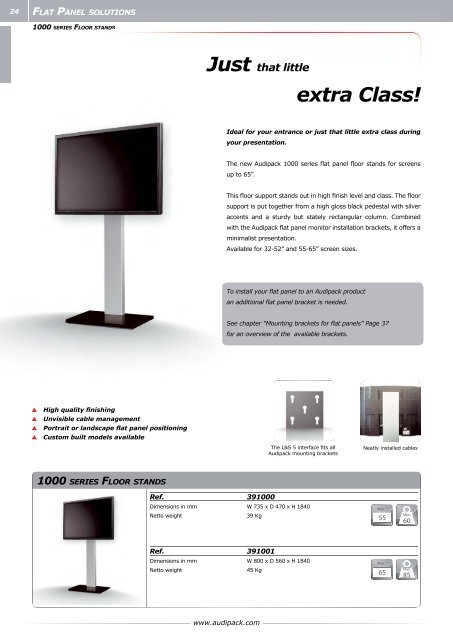 1000 series Flat panel Floor stands - Monitorhalterung.de