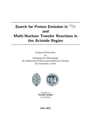 Search for Proton Emission in Ni and Multi-Nucleon Transfer ...