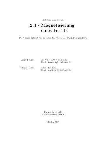 2.4 - Magnetisierung eines Ferrits - Institute for Nuclear Physics ...