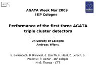 Performance of the first three AGATA triple cluster detectors
