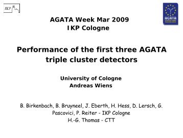 Performance of the first three AGATA triple cluster detectors