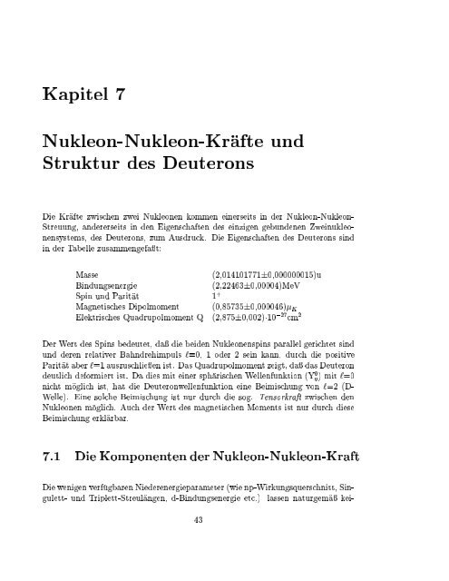 Kernphysik I H. Paetz gen. Schieck SS 2003 1 2. Juli 2005