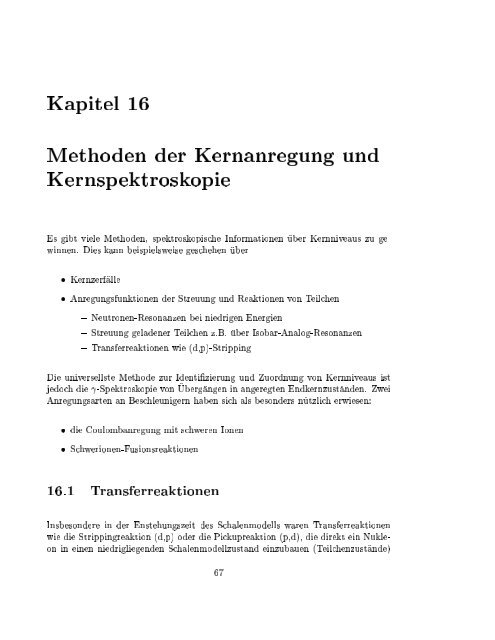 Kernphysik I H. Paetz gen. Schieck SS 2003 1 2. Juli 2005