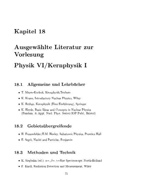 Kernphysik I H. Paetz gen. Schieck SS 2003 1 2. Juli 2005