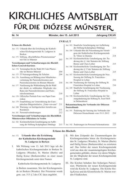 14 / 15.07.2013 - Bistum Münster