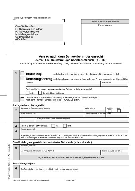 Erstantrag Änderungsantrag Nein