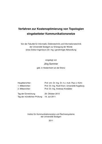 Verfahren zur Kostenoptimierung von Topologien eingebetteter ...