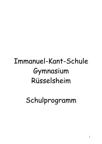 Immanuel-Kant-Schule Gymnasium RÃ¼sselsheim Schulprogramm