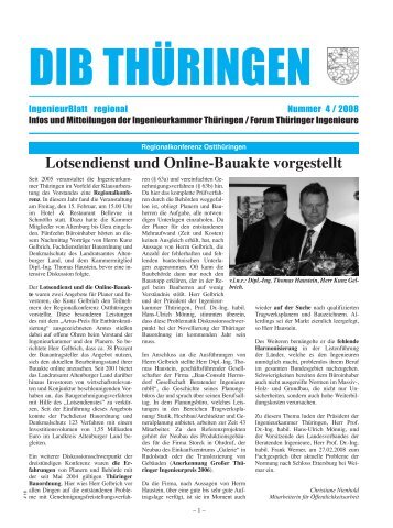 Landesbeilage Thüringen zum DIB 4/2008 - Ingenieurkammer ...
