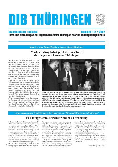Landesbeilage Thüringen zum DIB 1-2/2002 - Ingenieurkammer ...