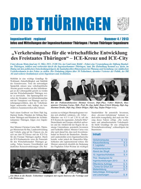 Länderbeilage Thüringen zum DIB 4/2013 - Ingenieurkammer ...