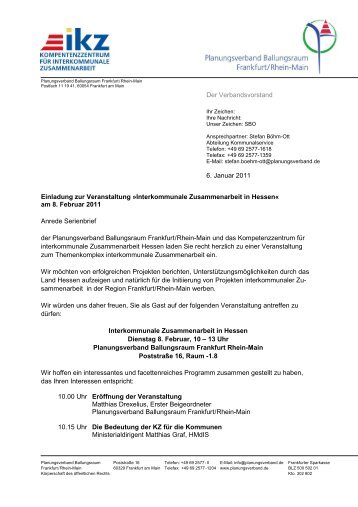 Brief-Formular - Planungsverband - IKZ Hessen