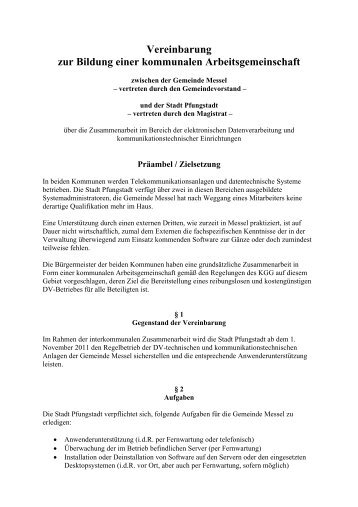 Vereinbarung zur Bildung einer kommunalen ... - IKZ Hessen