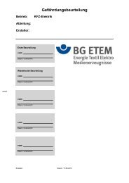 Gefährdungsbeurteilung - Die BG ETEM