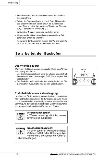 Gebrauchsanleitung Standherd mit Glaskeramik-Kochfeld ... - Schwab