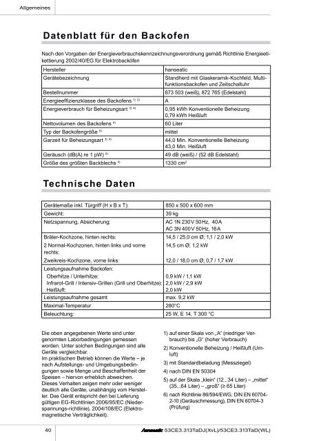 Gebrauchsanleitung Standherd mit Glaskeramik-Kochfeld ... - Schwab