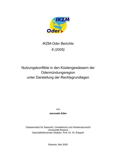 IKZM-Oder Berichte 8 - Hintergrund - Küsten Union Deutschland