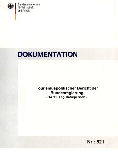 Tourismuspolitischer Bericht der Bundesregierung - Ökologischer ...