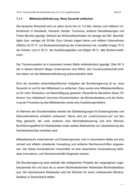 Tourismuspolitischer Bericht der Bundesregierung - Ökologischer ...