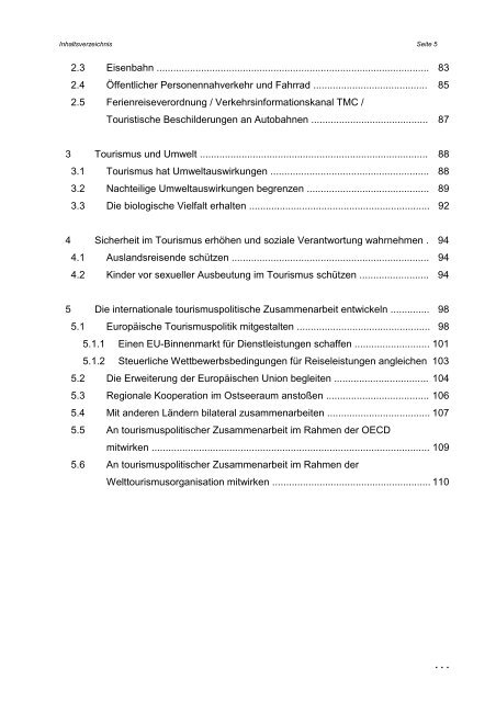 Tourismuspolitischer Bericht der Bundesregierung - Ökologischer ...