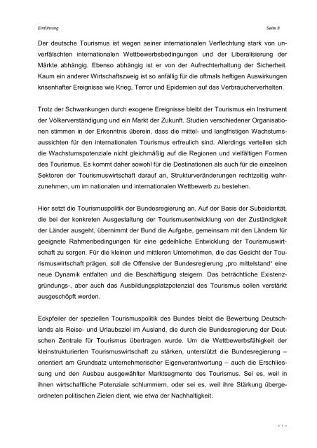 Tourismuspolitischer Bericht der Bundesregierung - Ökologischer ...