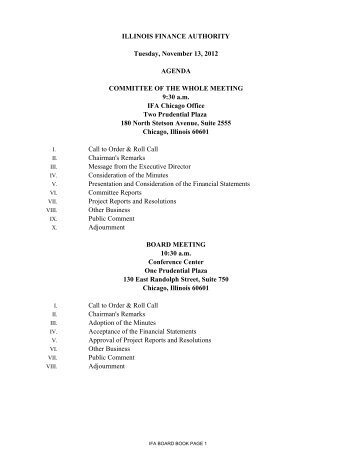 Board Meeting Agenda for November 2012-11-2 - Illinois Finance ...