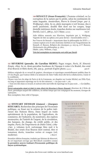 Dernier catalogue - Librairie Hatchuel
