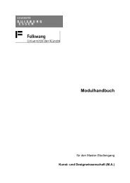 Modulhandbuch für den Master-Studiengang Kunst - Folkwang ...