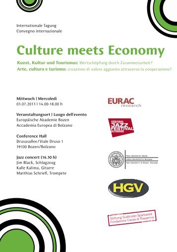 Culture meets Economy - Freie Universität Bozen