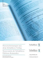 Neuerscheinungen aus dem Schulthess Verlag Nouveautés de ...